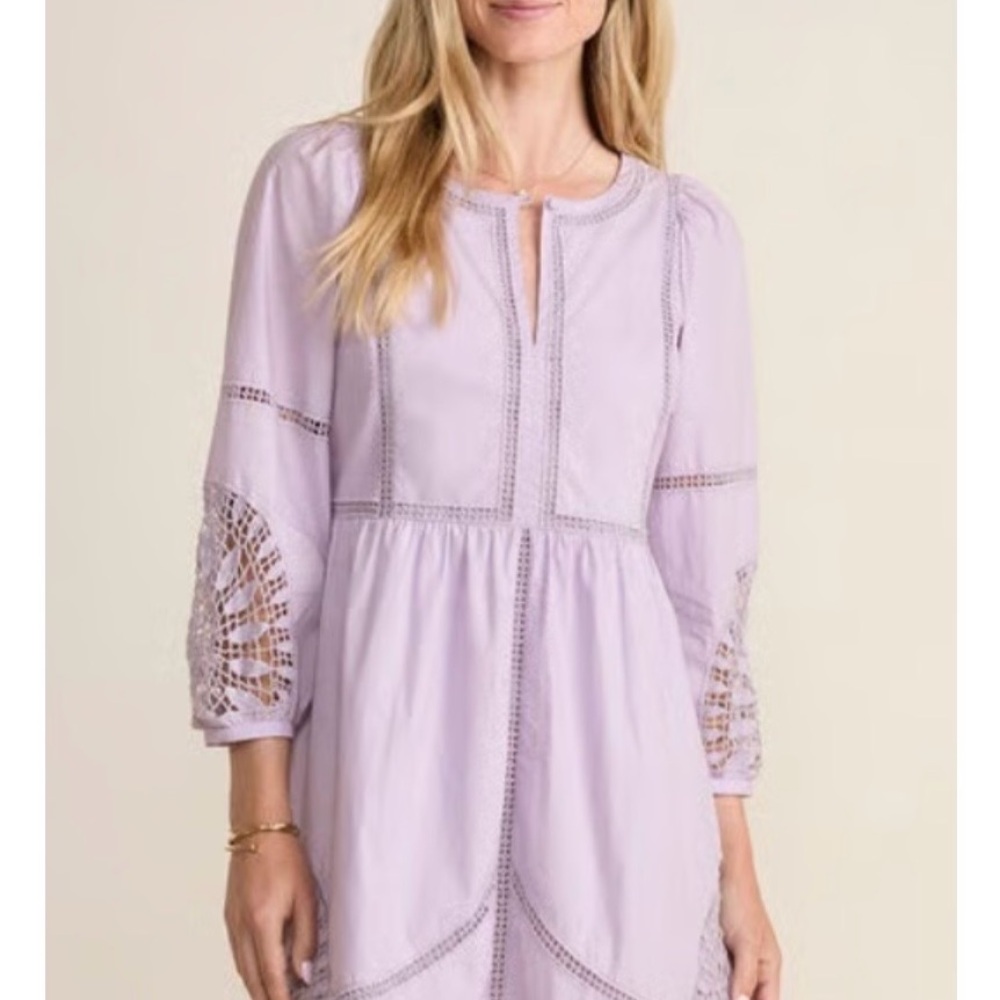 Vineyard Vines Lavender Lace-Trim Tunic Dress